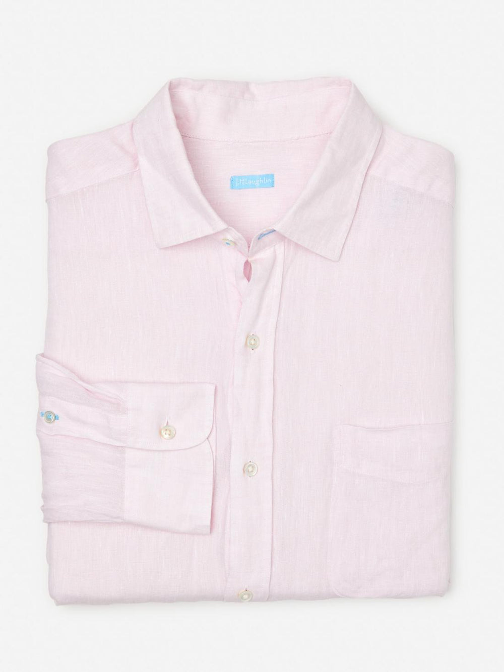 J.McLaughlin Gramercy Classic Fit Linen Shirt Light Pink | Men Shirts