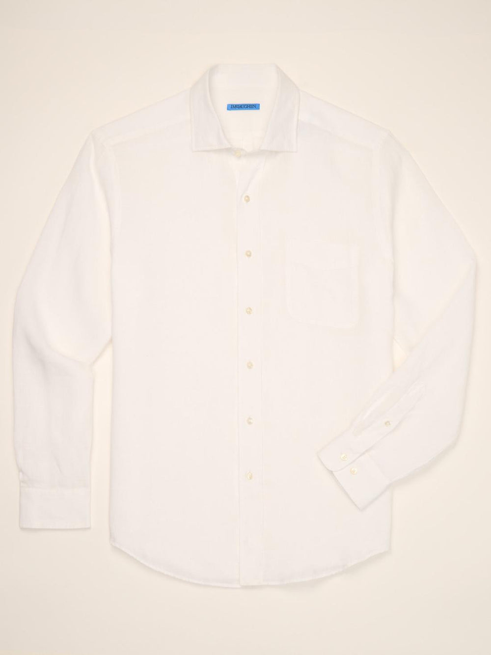 J.McLaughlin Gramercy Classic Fit Linen Shirt White | Men Shirts
