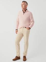 J.McLaughlin Henry Cashmere 1/4 Zip Heather Pink | Men/Women Sweaters