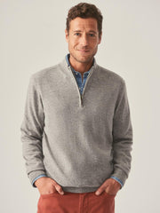 J.McLaughlin Henry Cashmere 1/4 Zip Pewter | Men/Women Sweaters