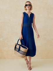 J.McLaughlin Izzy Linen Dress Denim Blue | Women Dresses