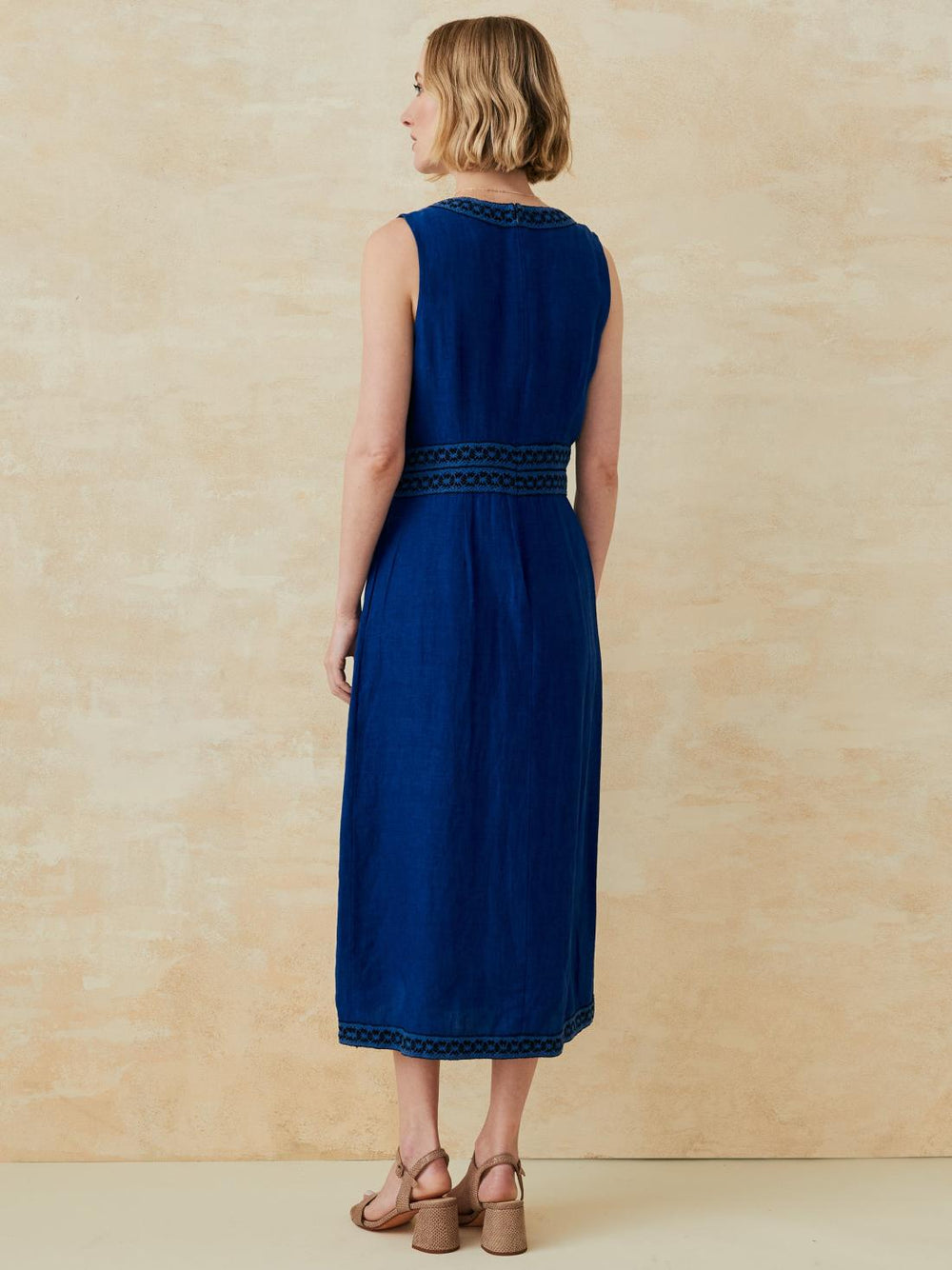 J.McLaughlin Izzy Linen Dress Denim Blue | Women Dresses