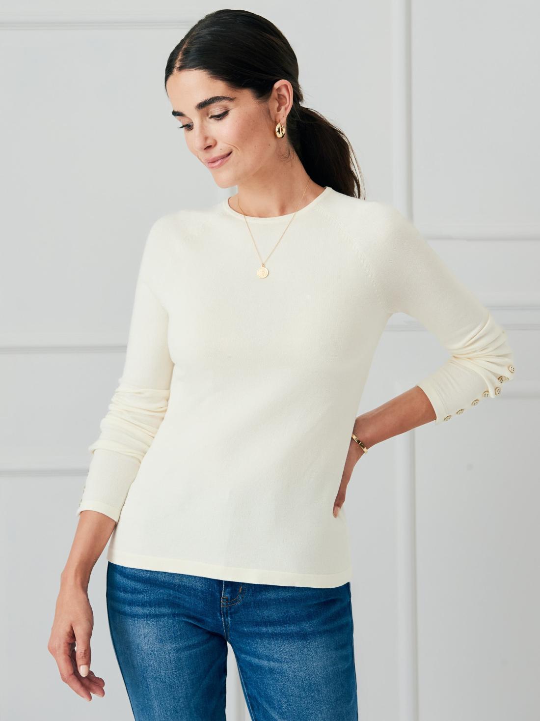 J.McLaughlin Jamey Sweater Egret White | Women Sweaters