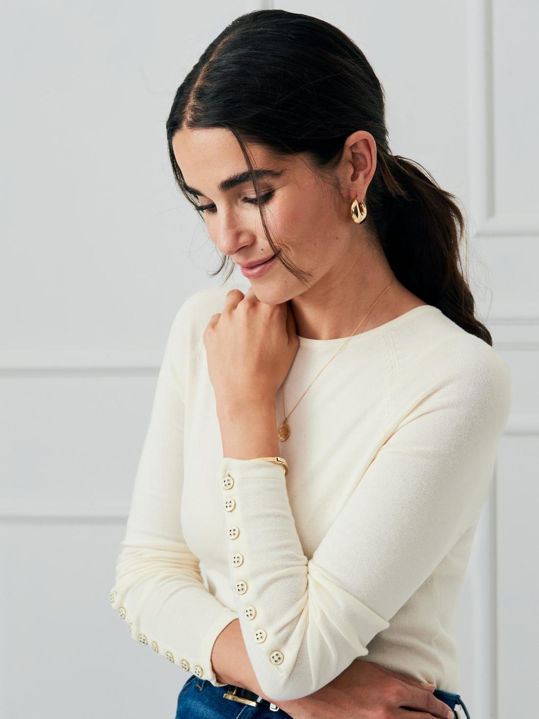 J.McLaughlin Jamey Sweater Egret White | Women Sweaters