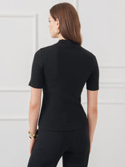 J.McLaughlin Jess Ribbed Top Black | Women Shirts &amp; Tops