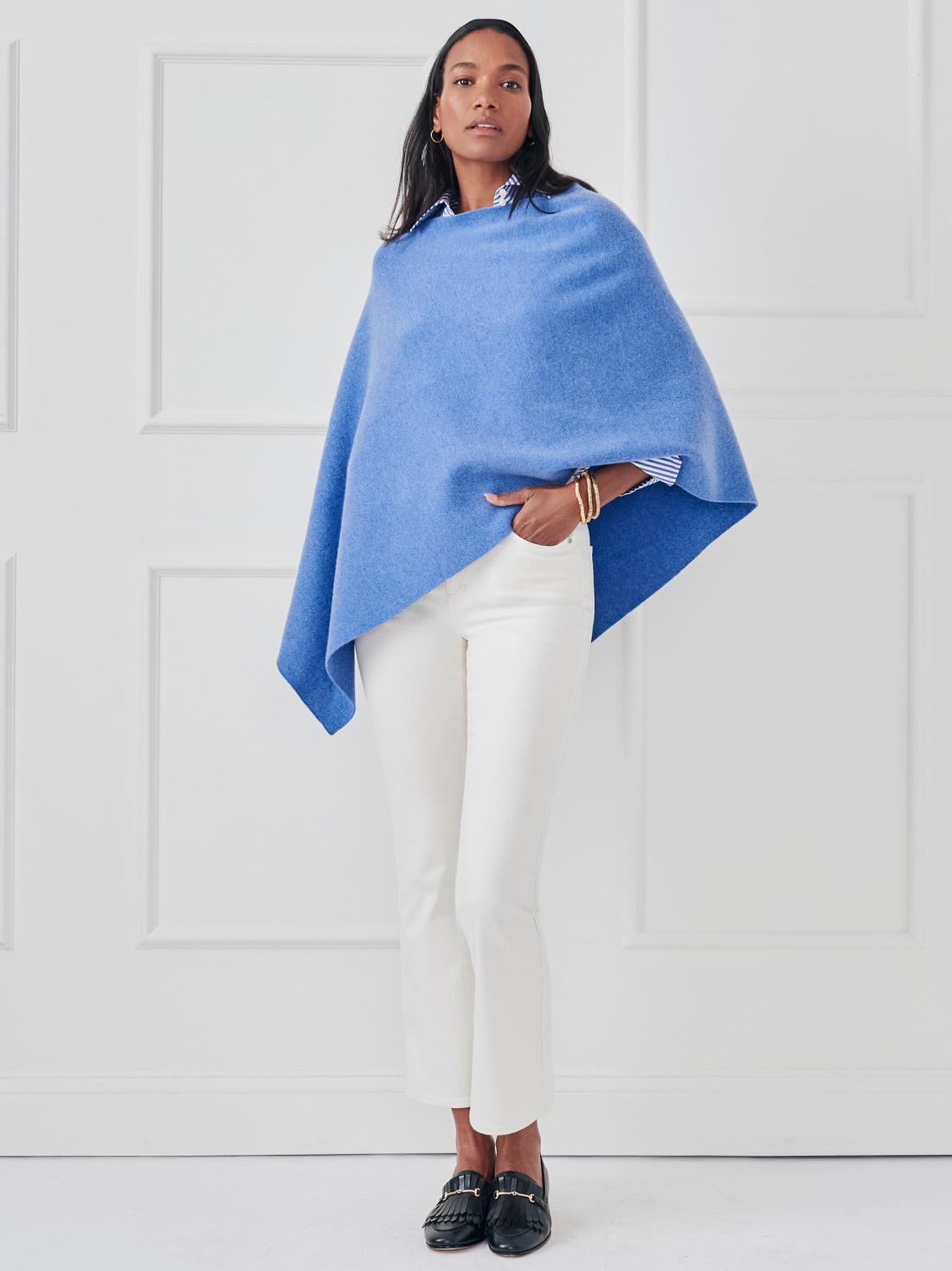 J.McLaughlin Journee Wool Cashmere Poncho Light Royal Blue | Women Wraps &amp; Ponchos