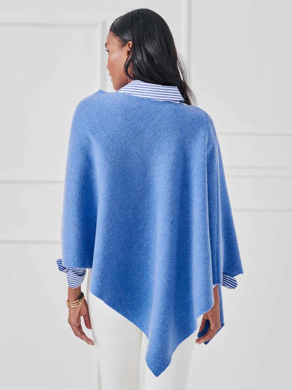 J.McLaughlin Journee Wool Cashmere Poncho Light Royal Blue | Women Wraps &amp; Ponchos