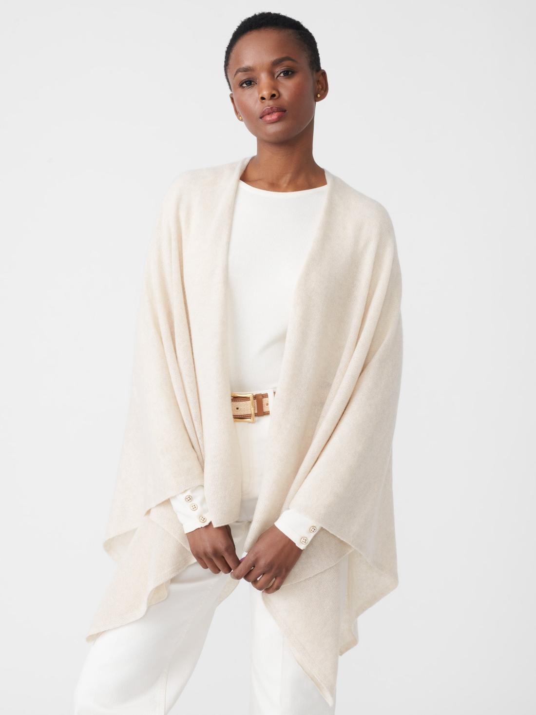 J.McLaughlin Julia Cashmere Wrap Oatmeal | Women Wraps &amp; Ponchos