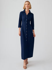 J.McLaughlin Kailyn Maxi Dress In Radio Waves Jacquard Navy | Women Dresses