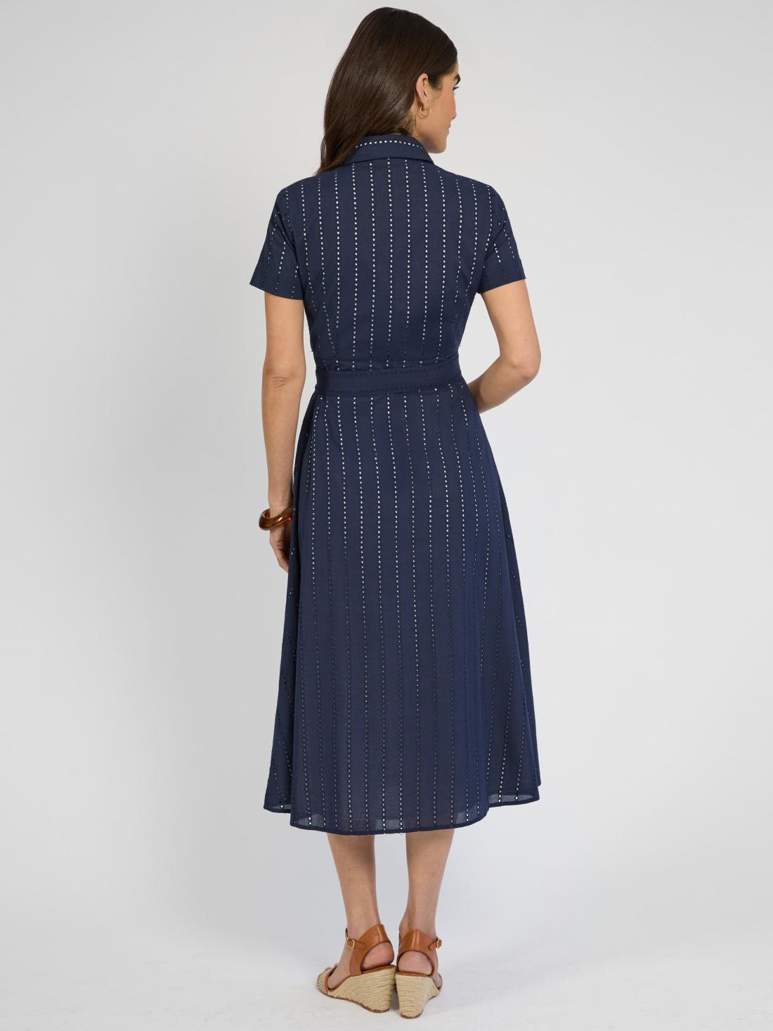 J.McLaughlin Kalinda Eyelet Dress Navy | Women Dresses