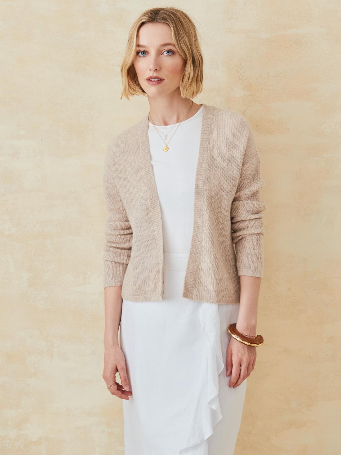 J.McLaughlin Kavi Cashmere Cardigan Heather Oatmeal | Women Sweaters