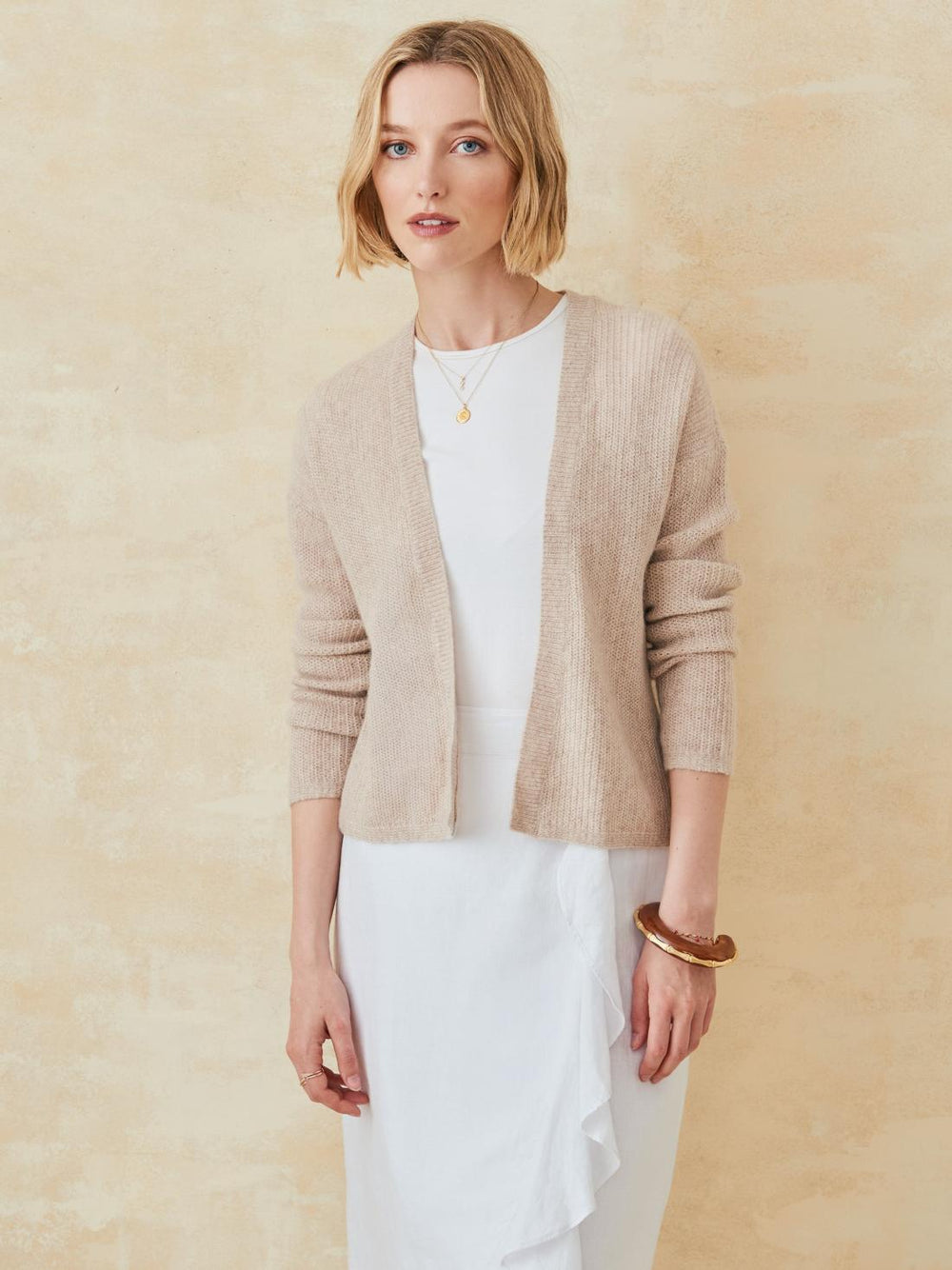 J.McLaughlin Kavi Cashmere Cardigan Heather Oatmeal | Women Sweaters