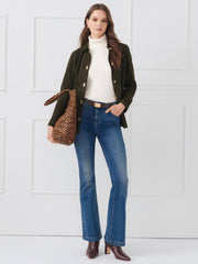 J.McLaughlin Kavya Suede Jacket Olive | Women Jackets
