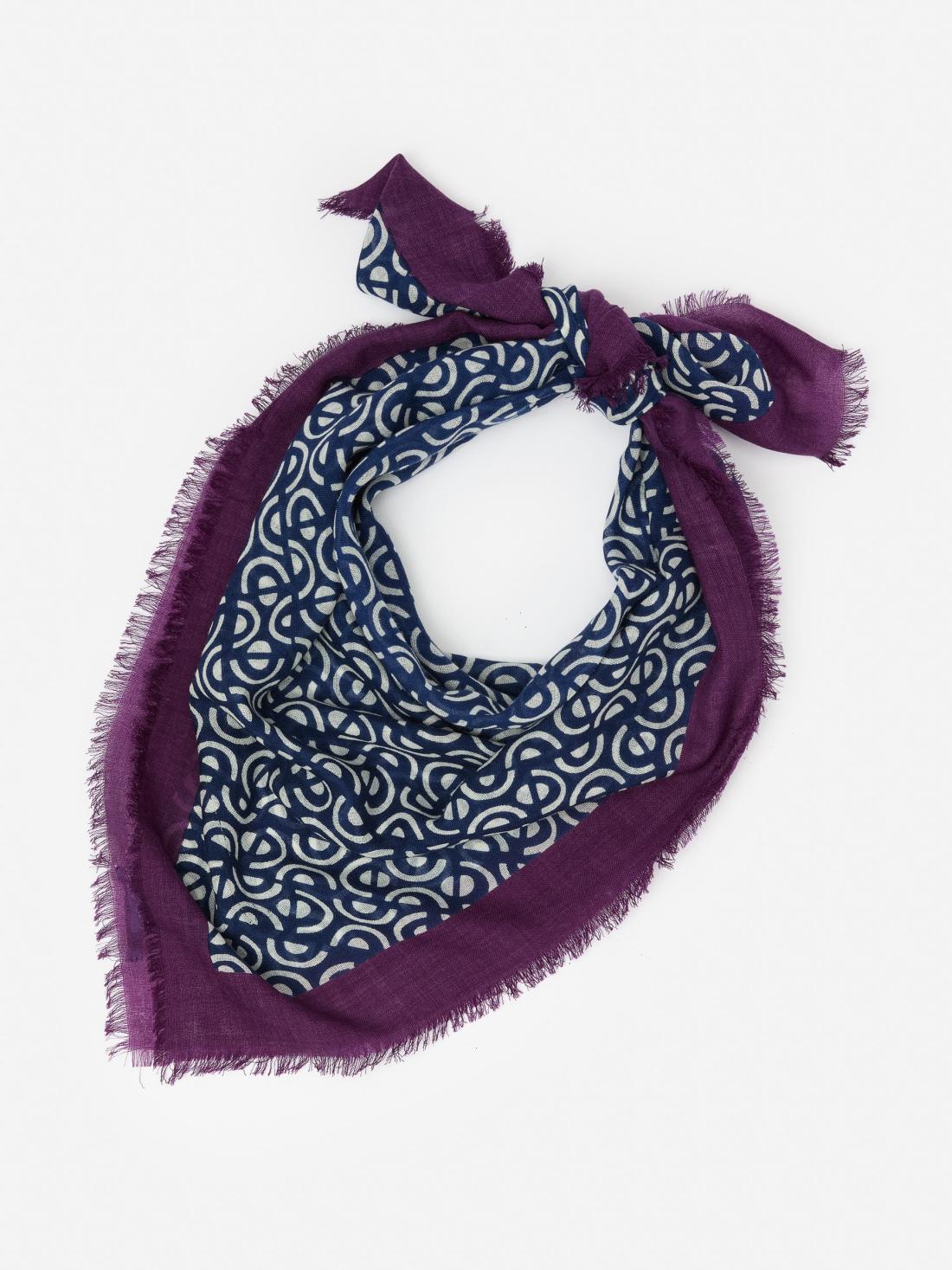 J.McLaughlin La Jolla Scarf In Cosmic Wave Square Purple/navy | Women Shoes &amp; Accessories