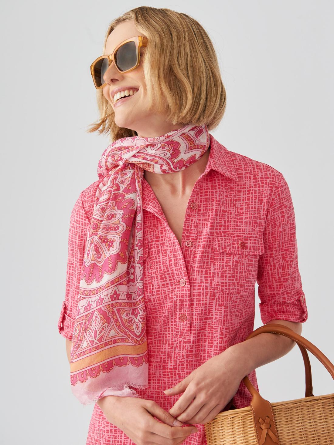 J.McLaughlin Lawrence Dress In Cross Hachure Coral/light Coral | Women Dresses