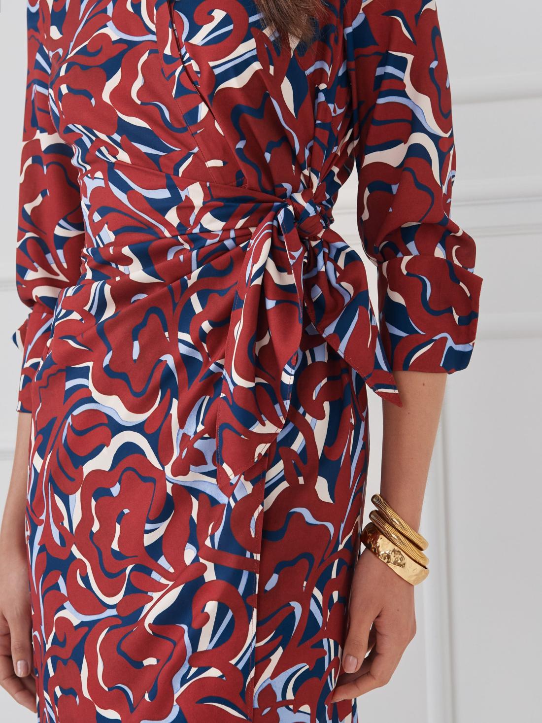 J.McLaughlin Leandra Dress In Garden Dance Navy/maroon | Women Dresses