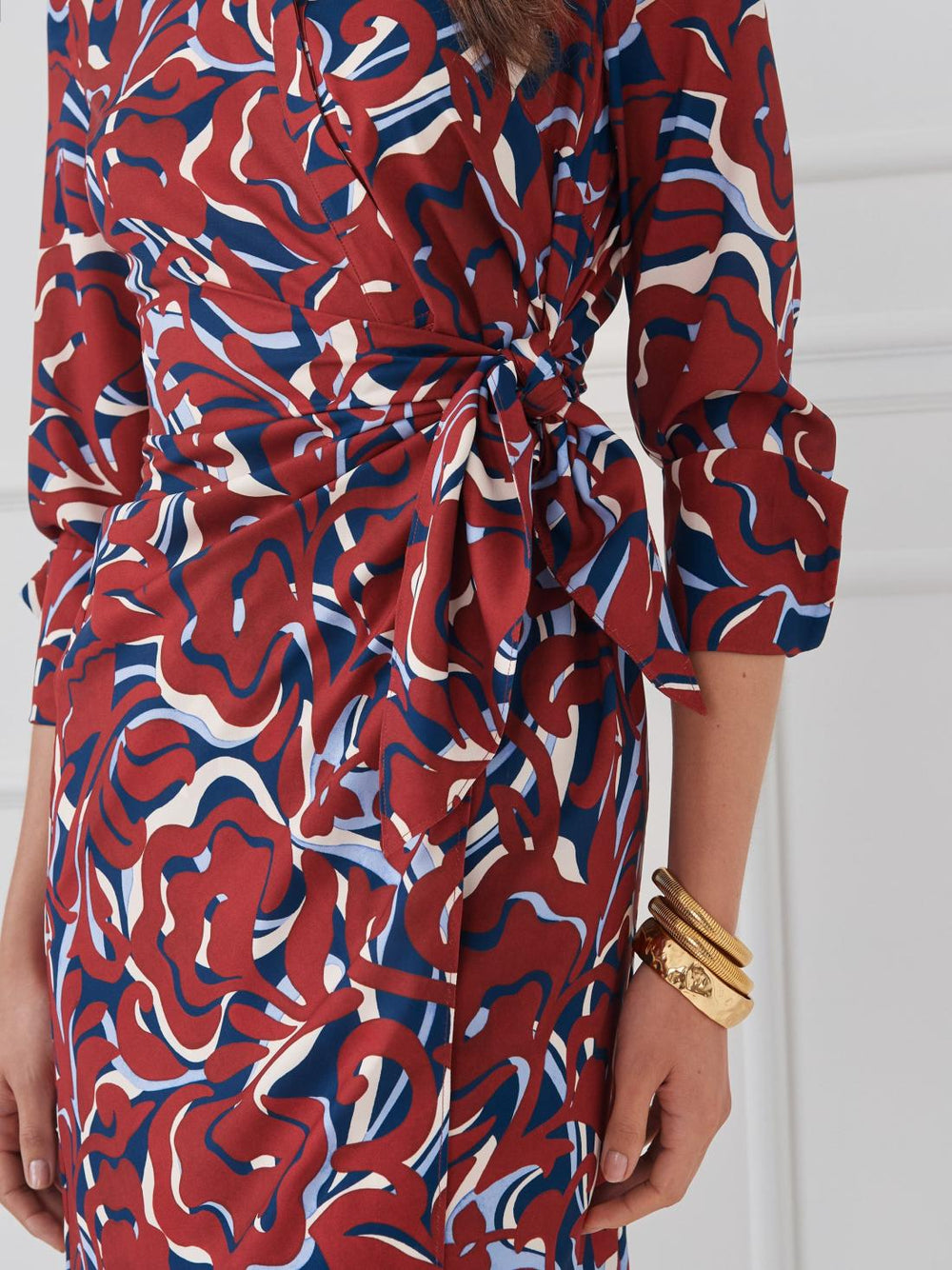 J.McLaughlin Leandra Dress In Garden Dance Navy/maroon | Women Dresses