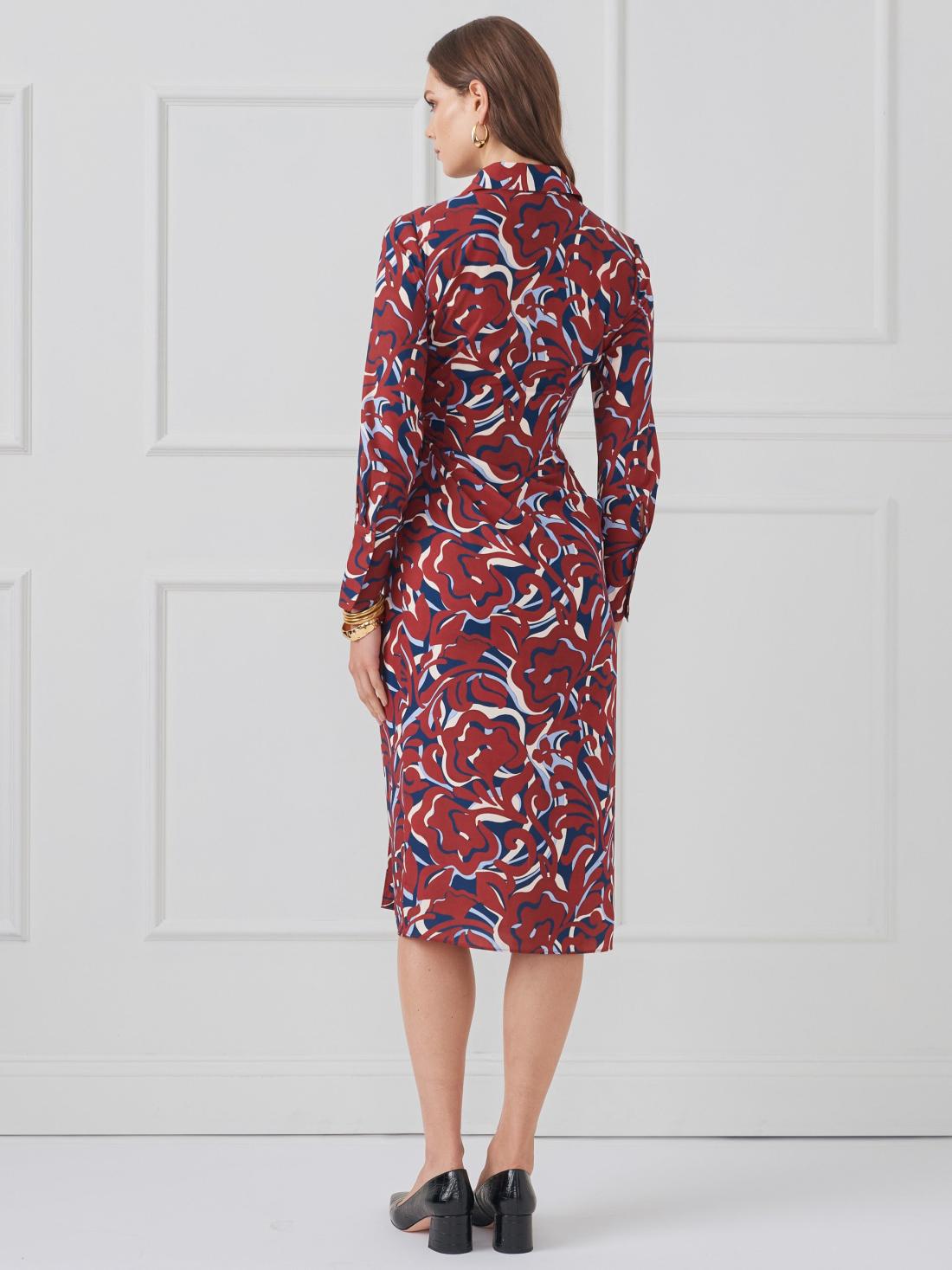 J.McLaughlin Leandra Dress In Garden Dance Navy/maroon | Women Dresses