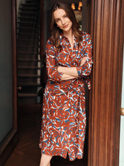 J.McLaughlin Leandra Dress In Garden Dance Navy/maroon | Women Dresses