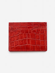 J.McLaughlin Leather Cardcase In Croc Orange | Women/Men Shoes &amp; Accessories