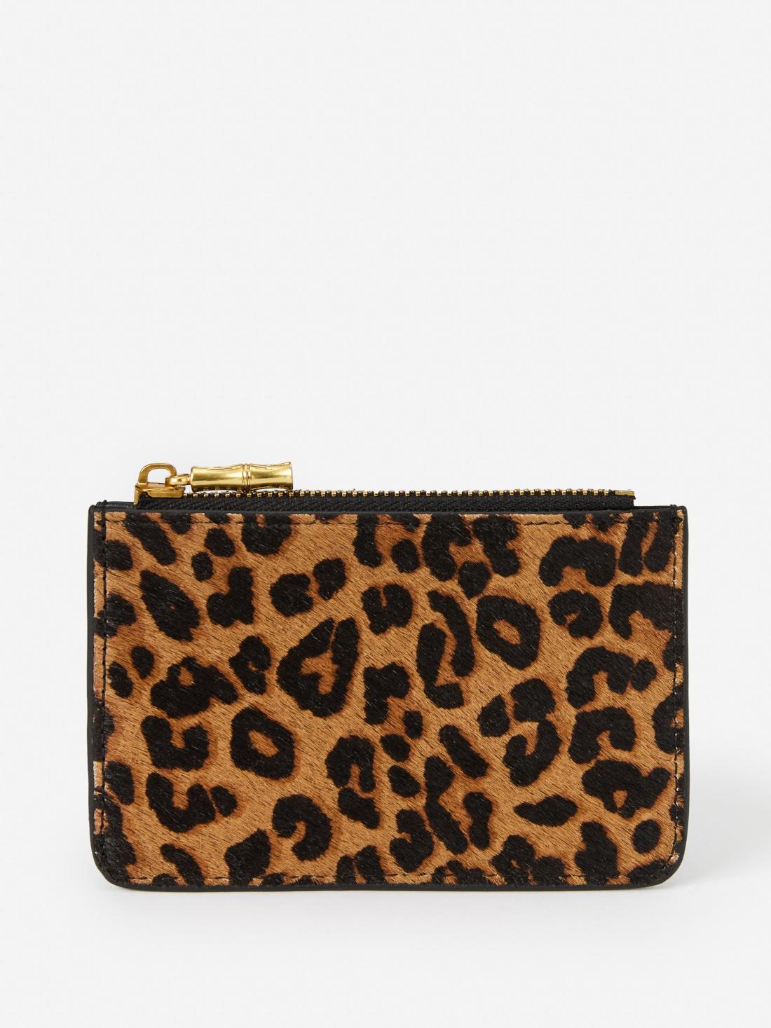 J.McLaughlin Libi Pony Hair Card Case In Leopard Brown/multi | Women Shoes &amp; Accessories