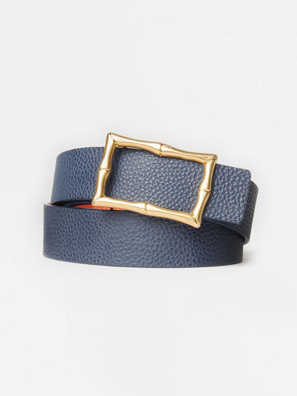 J.McLaughlin Lina Reversible Leather Belt Navy/orange | Women Belts