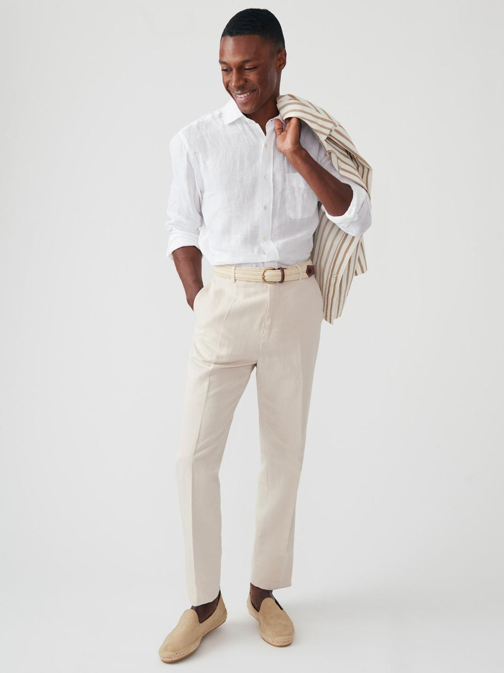 J.McLaughlin Linen Cotton Twill Oxford Pants Stone | Men Pants
