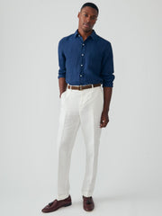 J.McLaughlin Linen Cotton Twill Oxford Pants White | Men Pants