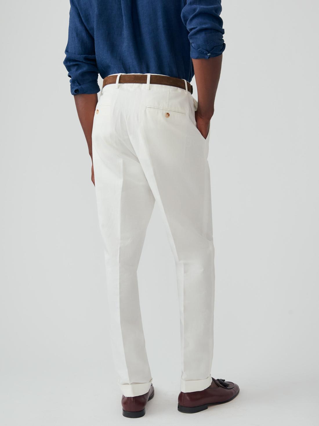 J.McLaughlin Linen Cotton Twill Oxford Pants White | Men Pants