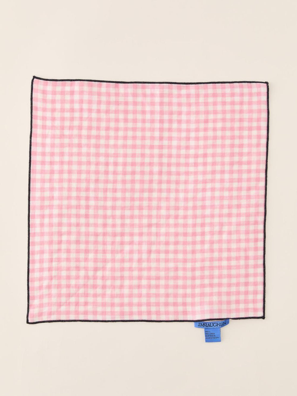 J.McLaughlin Linen Pocket Square In Gingham Pink/white | Men Shoes &amp; Accessories
