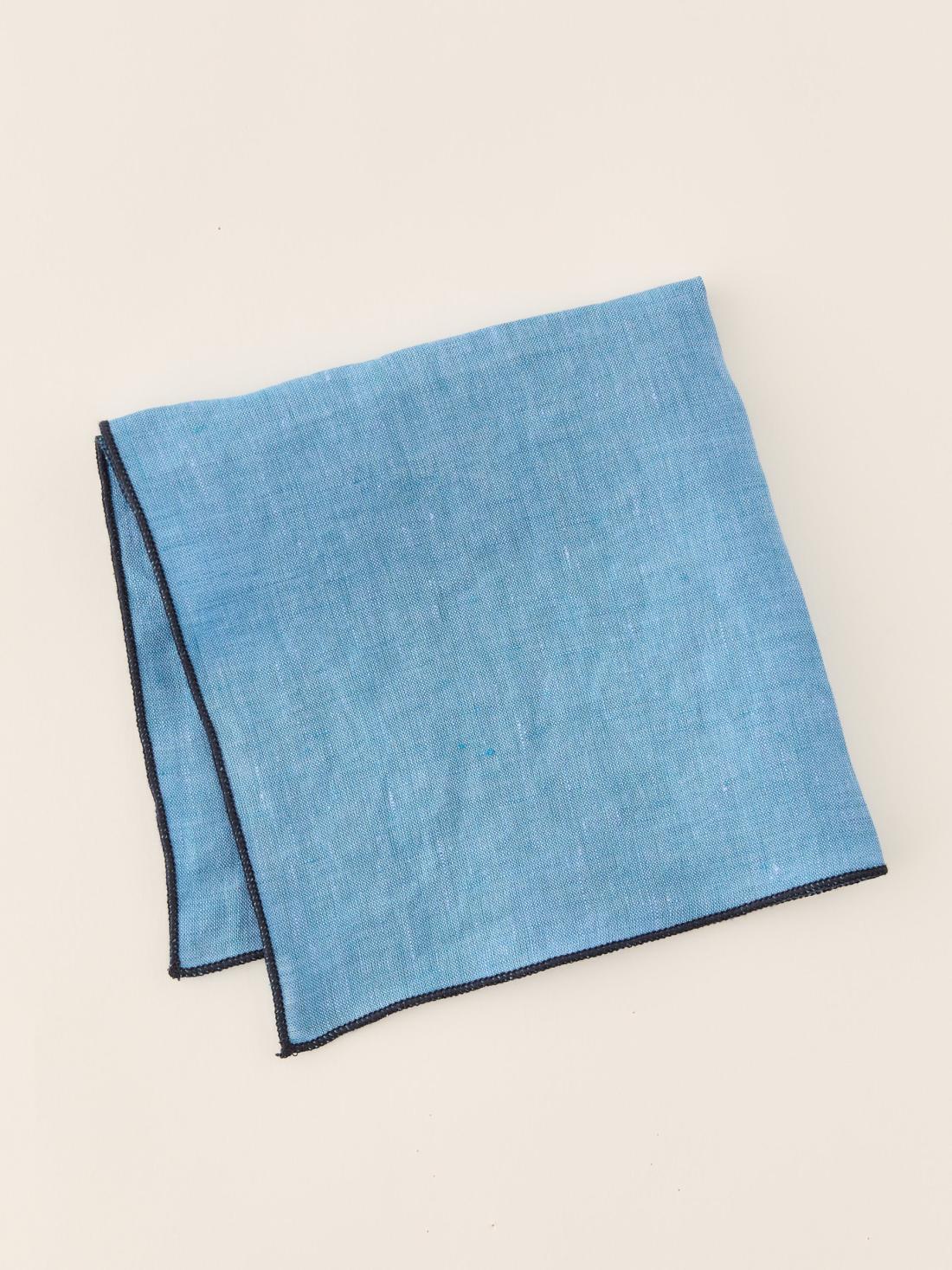 J.McLaughlin Linen Pocket Square Ocean | Men Pocket Squares