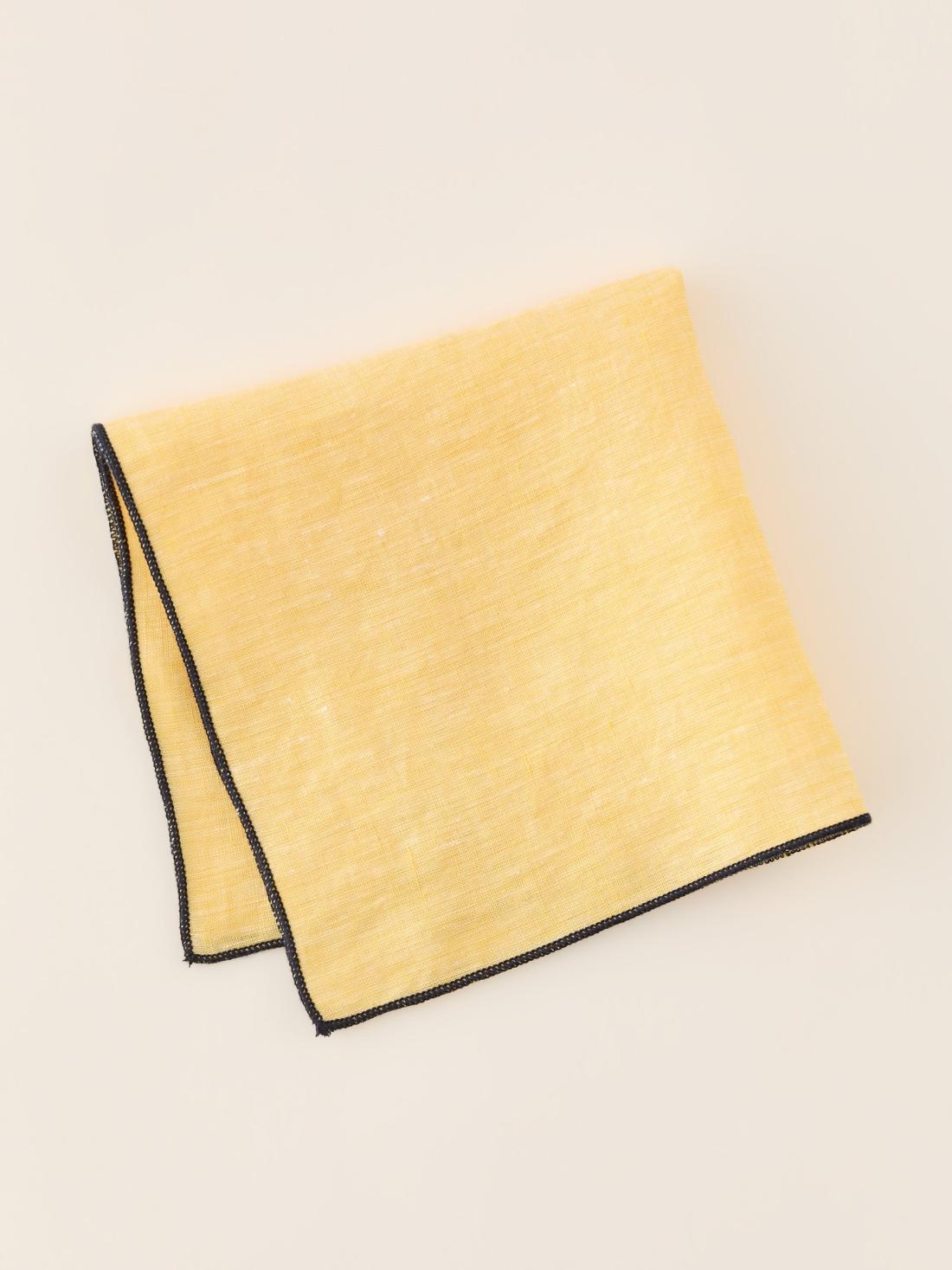 J.McLaughlin Linen Pocket Square Yellow | Men Pocket Squares