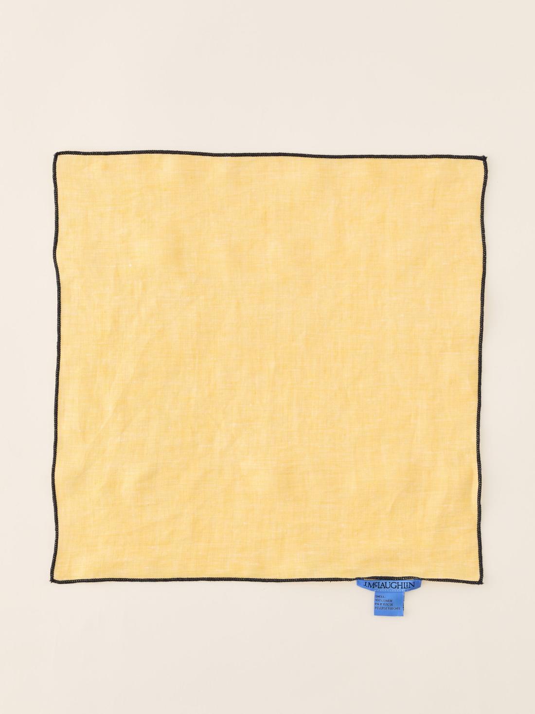 J.McLaughlin Linen Pocket Square Yellow | Men Pocket Squares