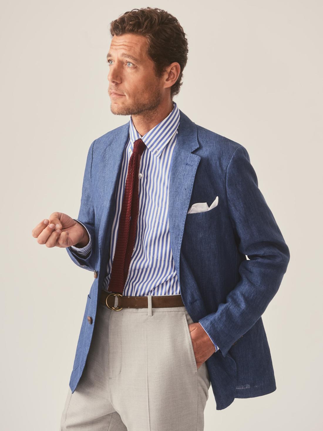 J.McLaughlin Lisbon Linen Sport Coat Heather Navy | Men Jackets &amp; Sport Coats