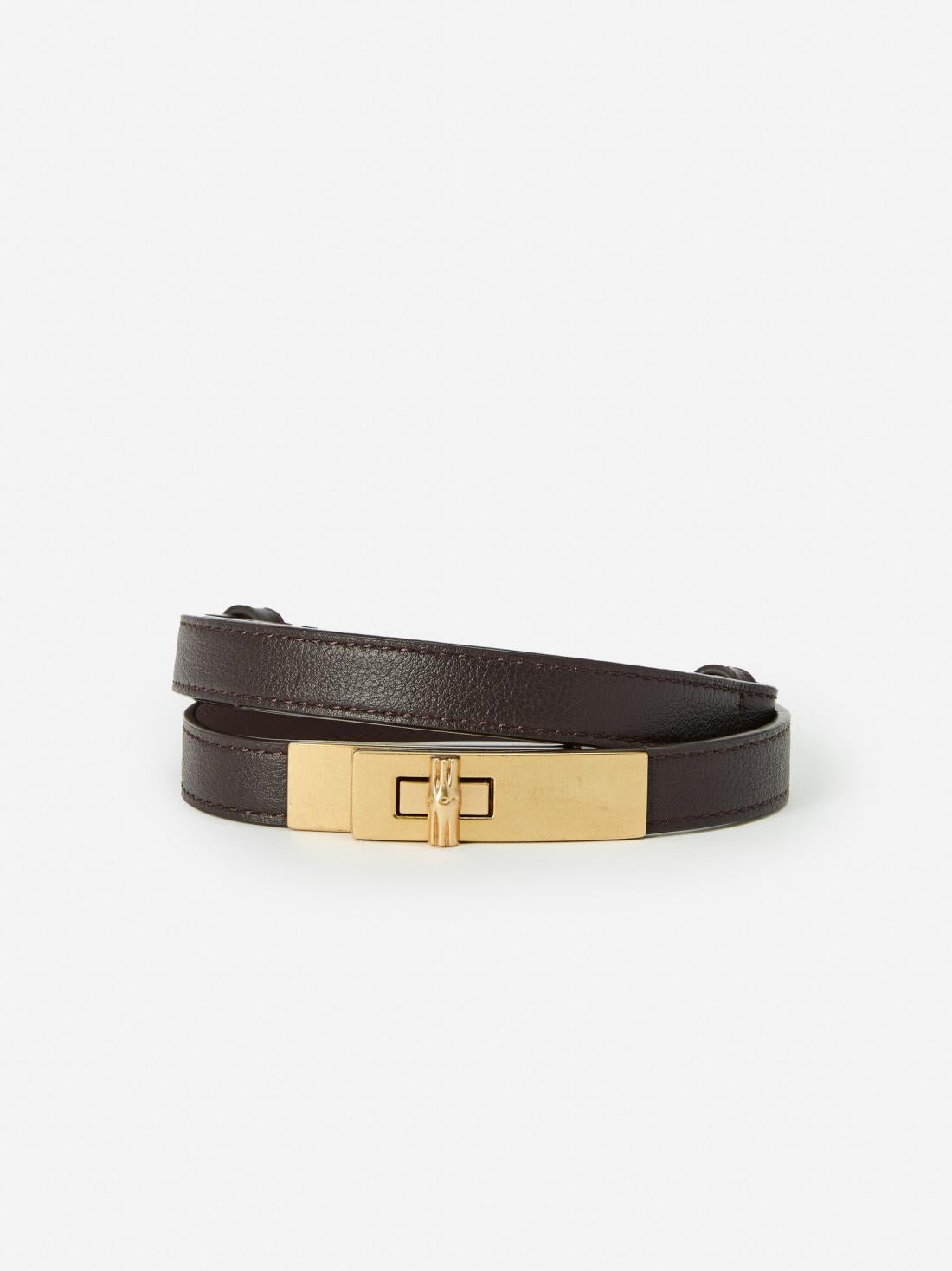 J.McLaughlin Liv Leather Belt Dark Brown | Women Belts