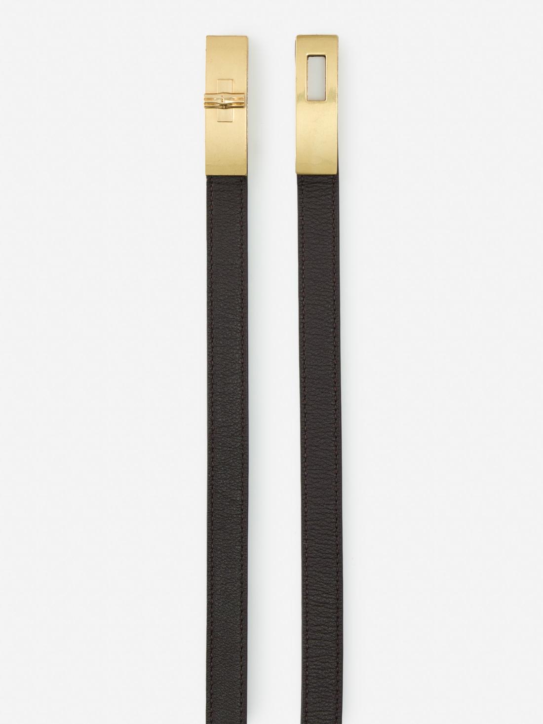 J.McLaughlin Liv Leather Belt Dark Brown | Women Belts