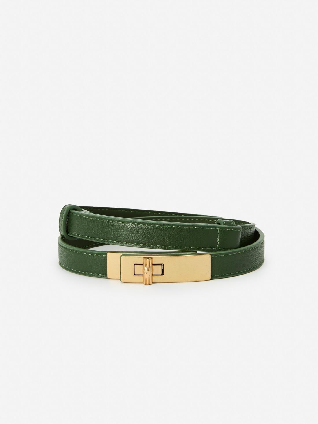 J.McLaughlin Liv Leather Belt Olive | Women Belts