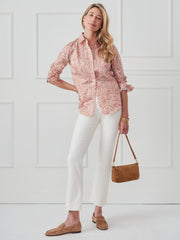 J.McLaughlin Lois Shirt In Geo Maze Pink/tan | Women Shirts &amp; Tops