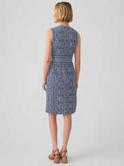 J.McLaughlin Lola Sleeveless Dress In Ogaden Gate Navy/off White | Women Navy Dresses