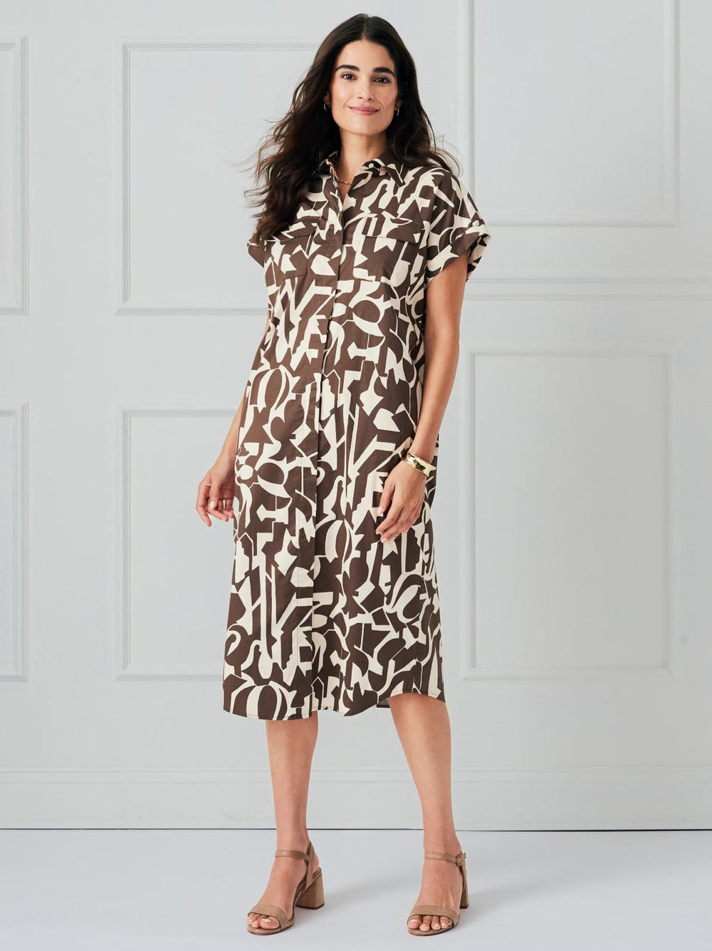J.McLaughlin Luciana Dress In Desert Vintage Brown/vanilla | Women Dresses