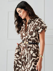 J.McLaughlin Luciana Dress In Desert Vintage Brown/vanilla | Women Dresses
