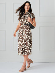 J.McLaughlin Luciana Dress In Desert Vintage Brown/vanilla | Women Dresses