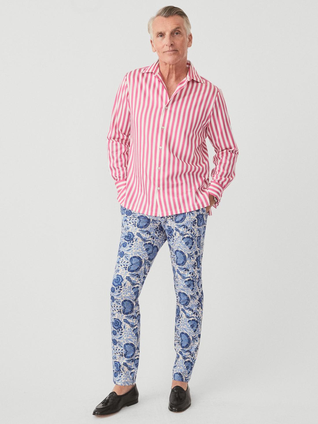 J.McLaughlin Lukas Pants In Eastern Blooms Sand/navy/denim | Men Pants