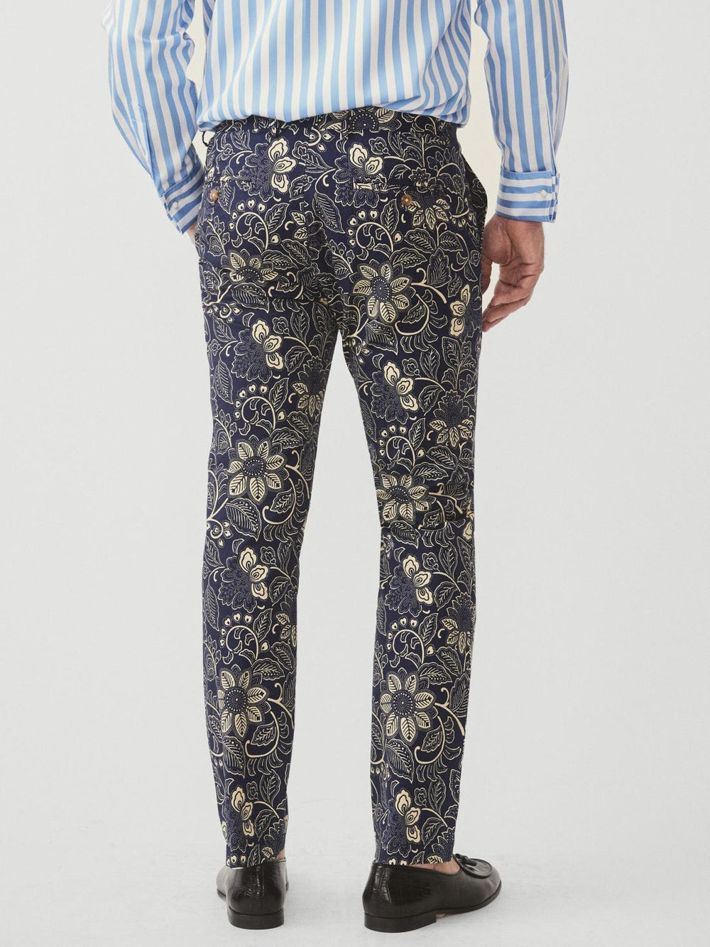 J.McLaughlin Lukas Pants In Night Blooms Navy/off White | Men Pants