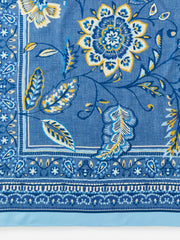 J.McLaughlin Mabel Slik Scarf In Floral Cove Denim/yellow | Women Scarves