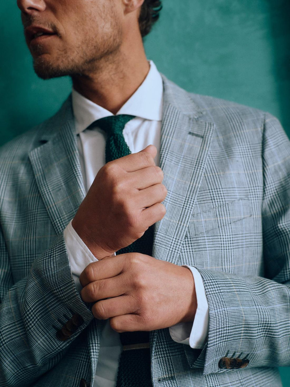 J.McLaughlin McCown Wool &amp; Linen Sport Coat In Glen Plaid Light Blue/navy | Men Jackets &amp; Sport Coats