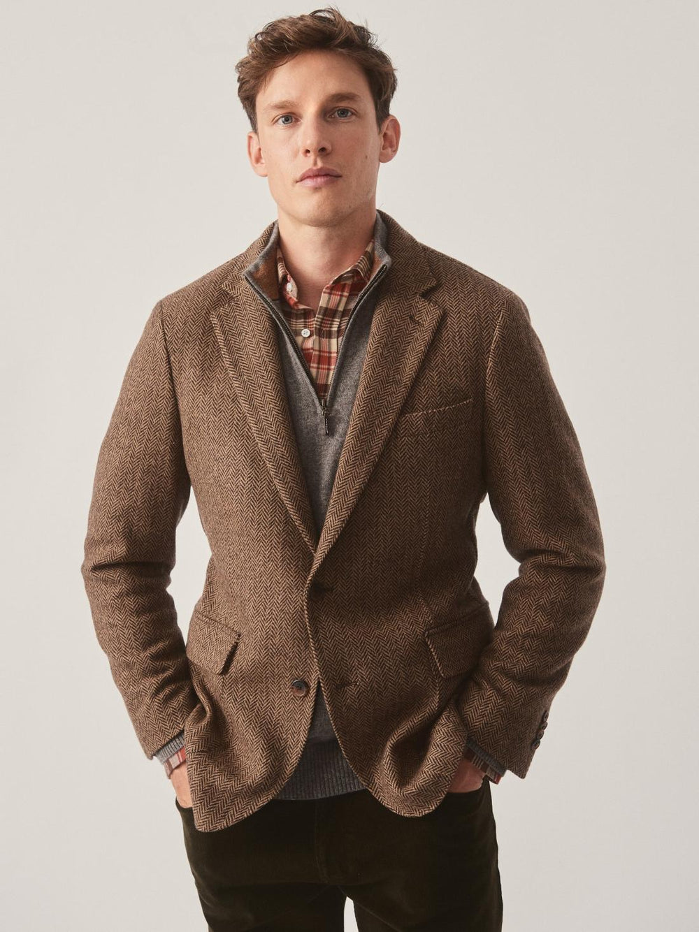 J.McLaughlin McCown Wool Sport Coat In Herringbone Beige/brown | Men Jackets &amp; Sport Coats