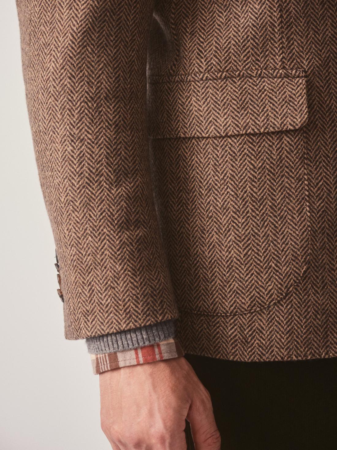 J.McLaughlin McCown Wool Sport Coat In Herringbone Beige/brown | Men Jackets &amp; Sport Coats