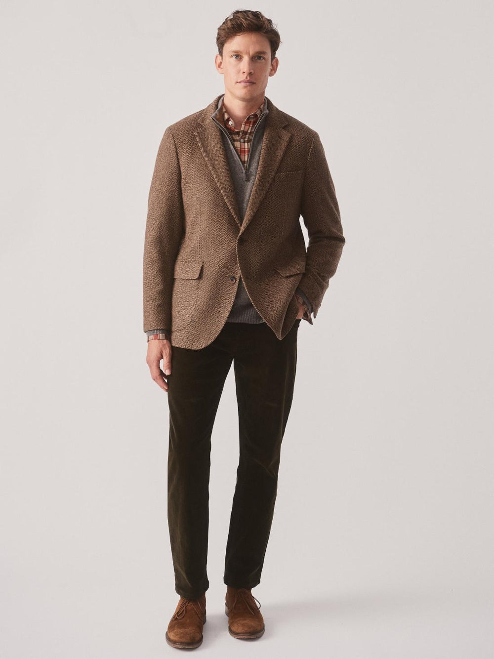 J.McLaughlin McCown Wool Sport Coat In Herringbone Beige/brown | Men Jackets &amp; Sport Coats
