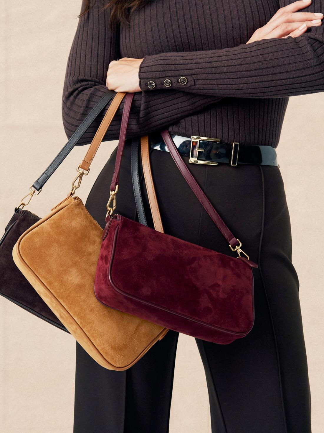 J.McLaughlin Mel Suede Handbag Merlot | Women Shoes &amp; Accessories